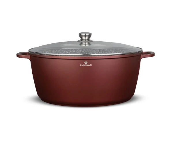 Cratita cu capac aluminiu turnat Blaumann Cerastone 30X13.5cm capacitate 7.9L